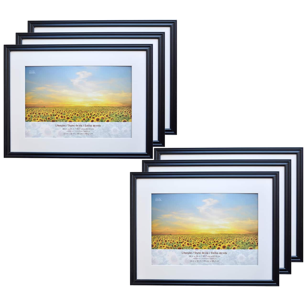 6 Pack: Black 13&#x22; x 19&#x22; Frame with Mat, Lifestyles&#x2122; by Studio D&#xE9;cor&#xAE;